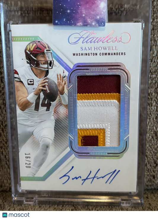 Sam Howell 2023 Panini Flawless #20 Patch Auto 16/20