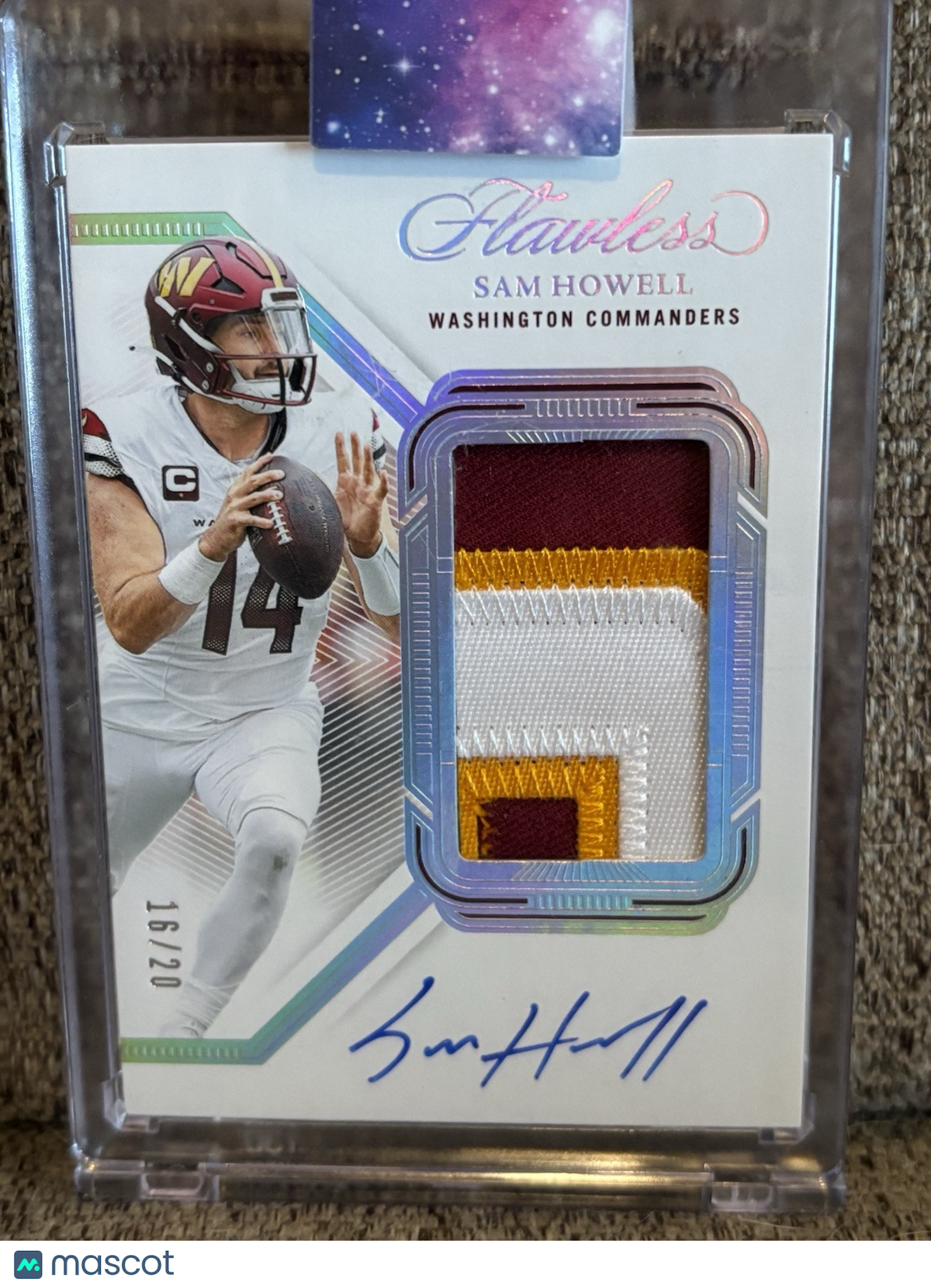 Sam Howell 2023 Panini Flawless #20 Patch Auto 16/20