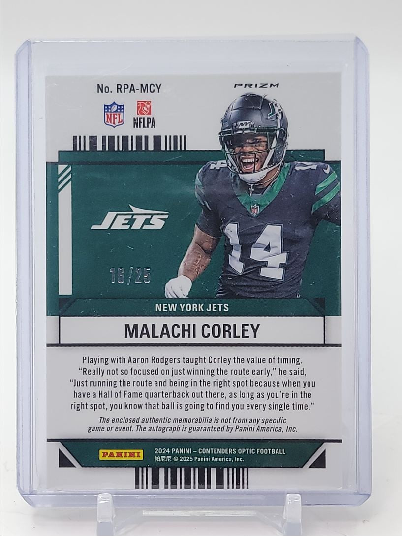 MALACHI CORLEY 2024 Panini Contenders Optic Orange Rookie Patch Autographs /25