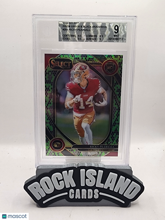 Ricky Pearsall 2024 Panini Select Prizm #285 Green+ Black Snakeskin /2 RC BGS 9