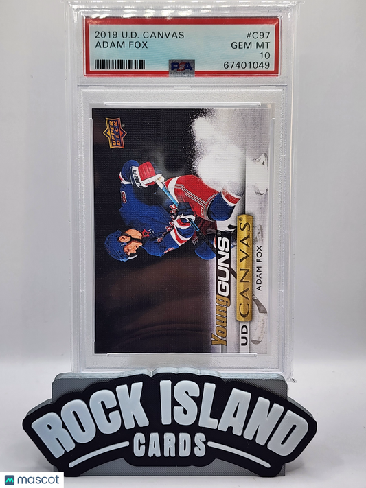 Adam Fox 2019 Upper Deck Young Guns Canvas #C97 PSA 10 New York Rangers