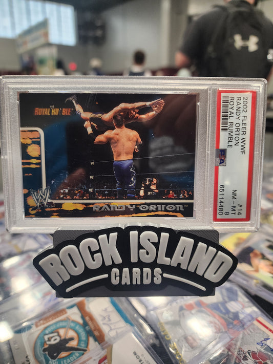 Randy Orton 2002 Fleer WWE Royal Rumble #14 PSA 8