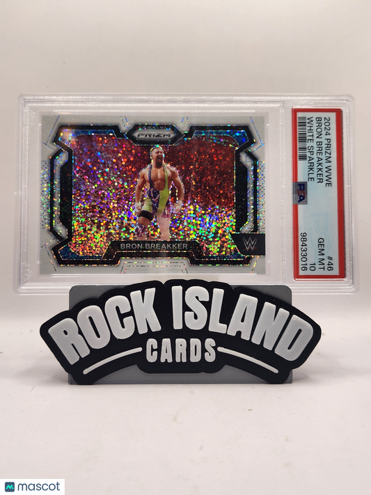 Bron Breakker 2024 Panini Prizm WWE #46 White Sparkle PSA 10