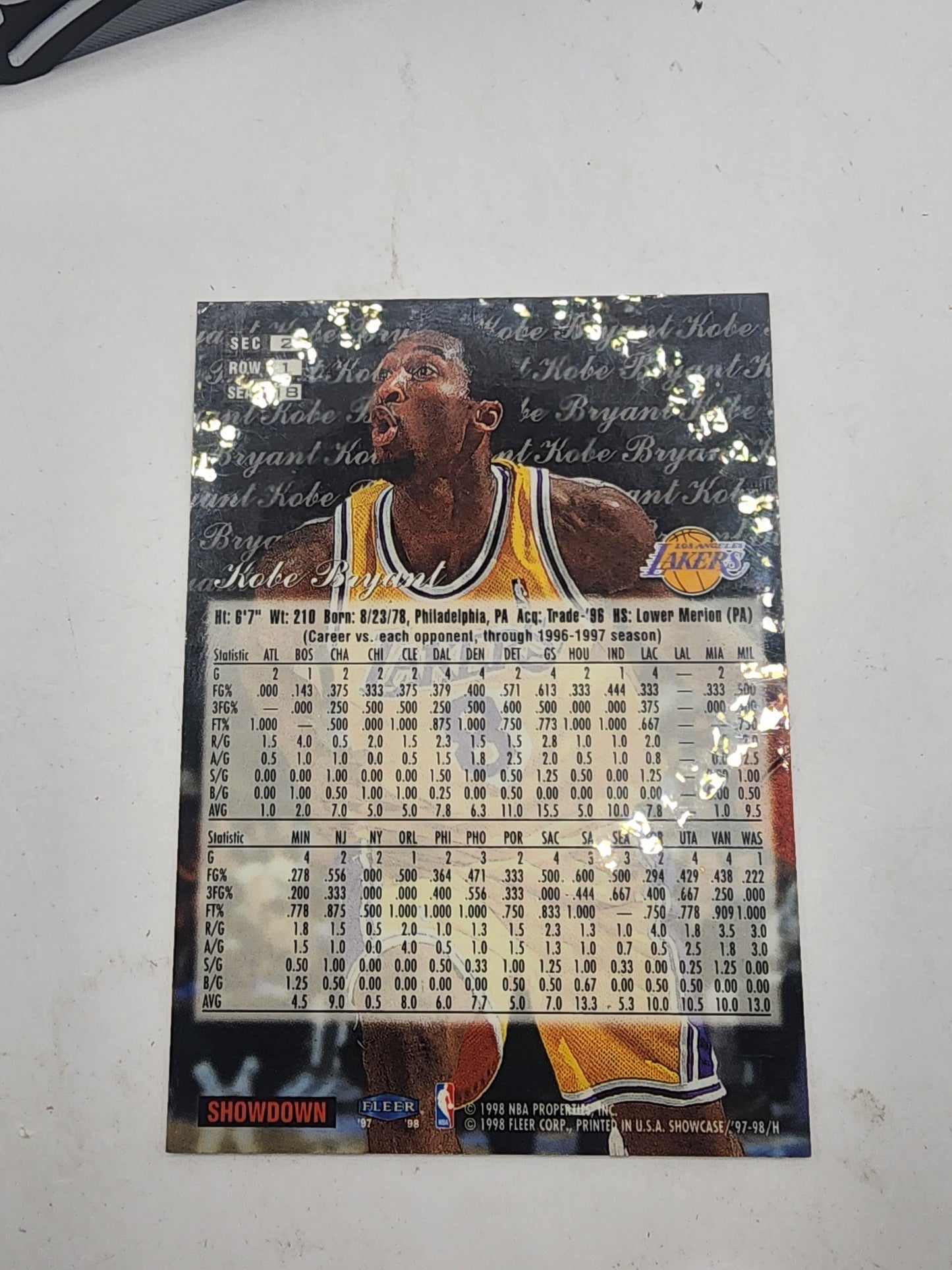 Kobe Bryant 1996 Flair Showcase #18 Row 1 Seat 18 SSP *See Notes *