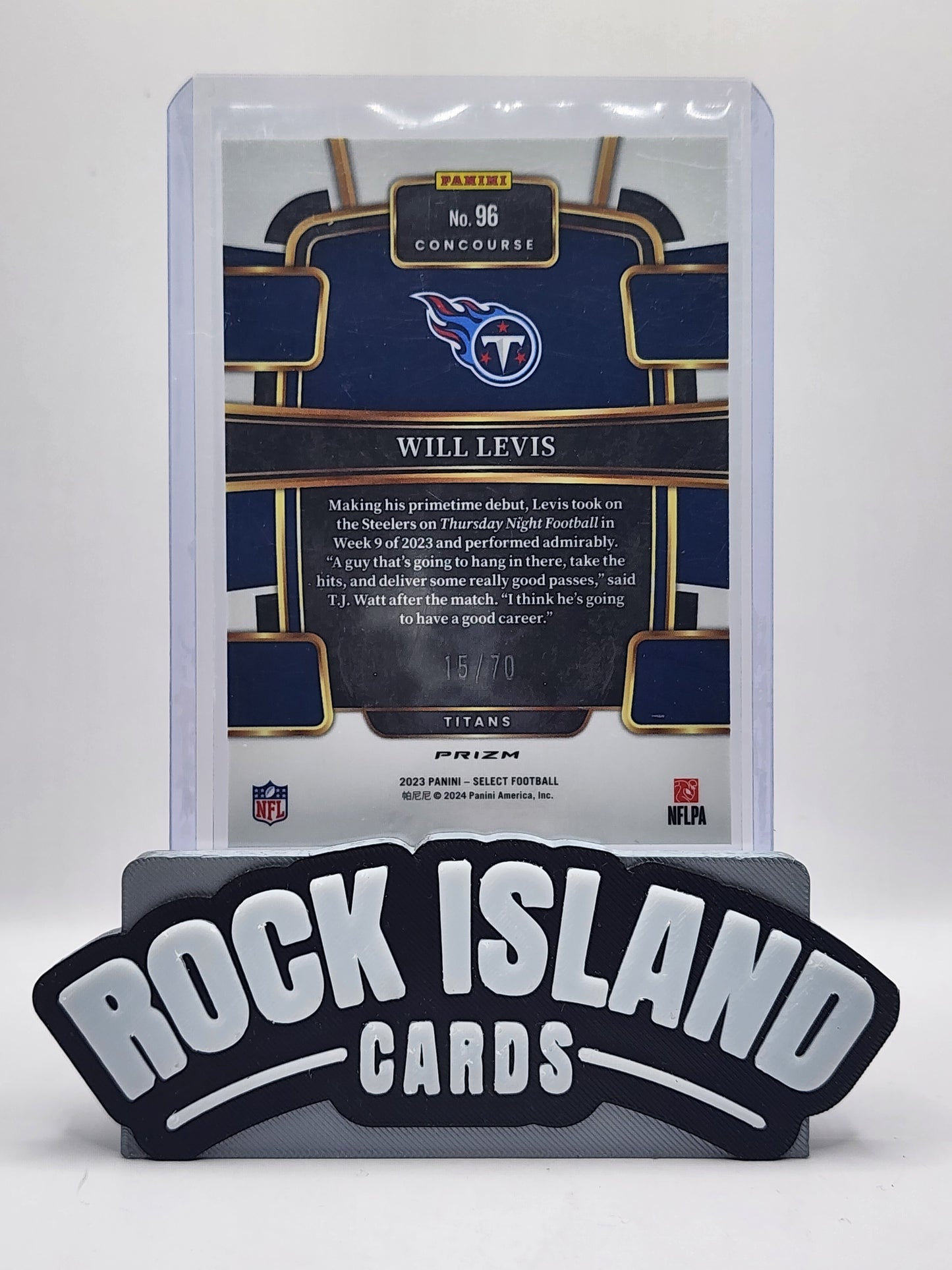 Will Levis 2023 Panini Select #96 Concourse RC 15/70