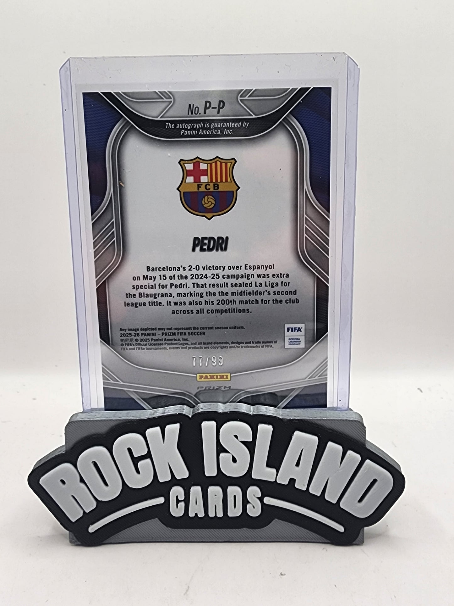 Pedri 2025 Panini Prizm Penmanship #P-P Blue /99
