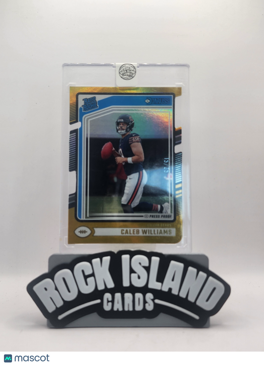 Caleb Williams 2024 Donruss Rated Rookie #327 Gold Press Proof Rookie 15/25