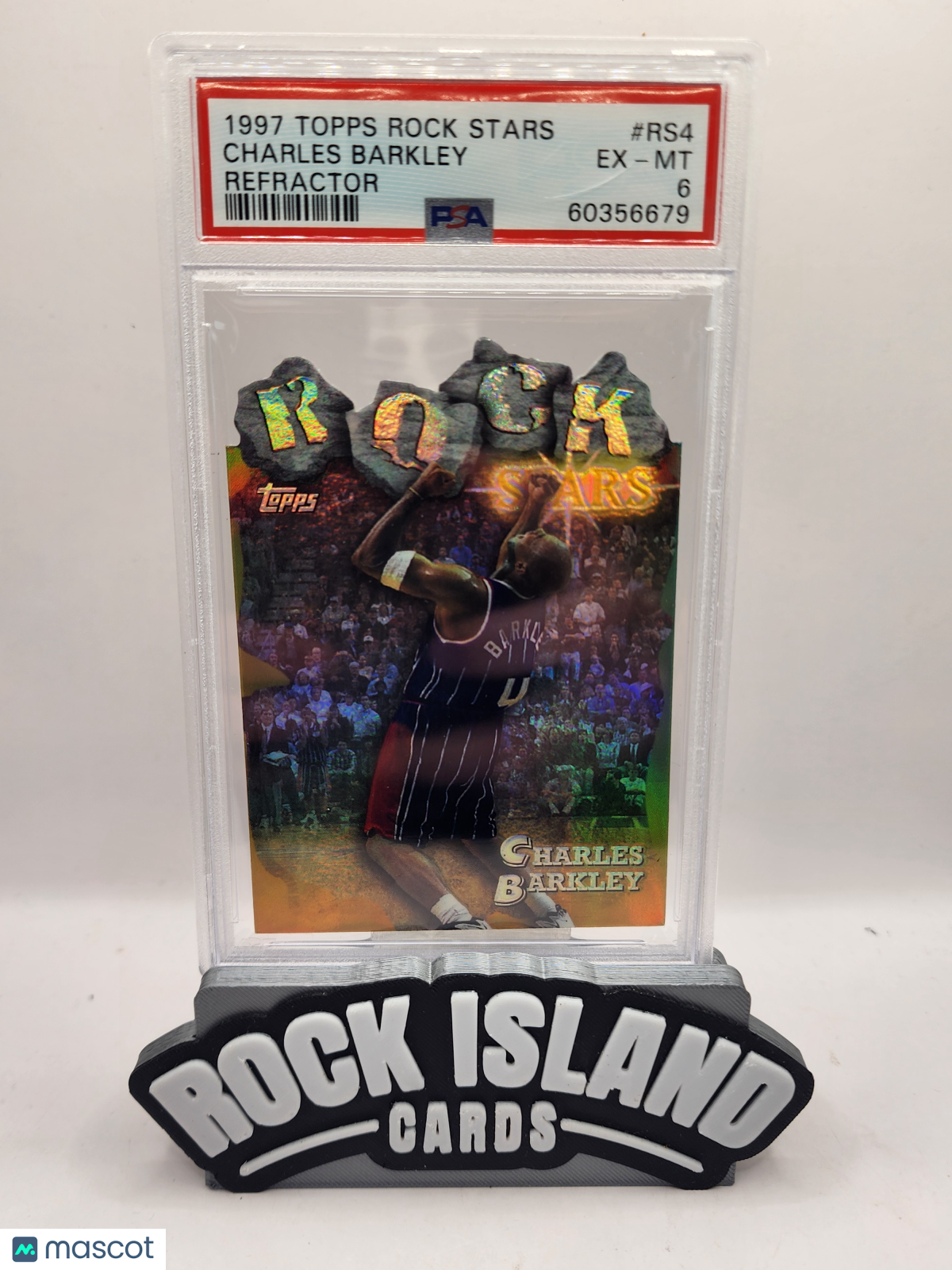 Charles Barkley 1997 Topps Rock Stars #RS4 Refractor PSA 6
