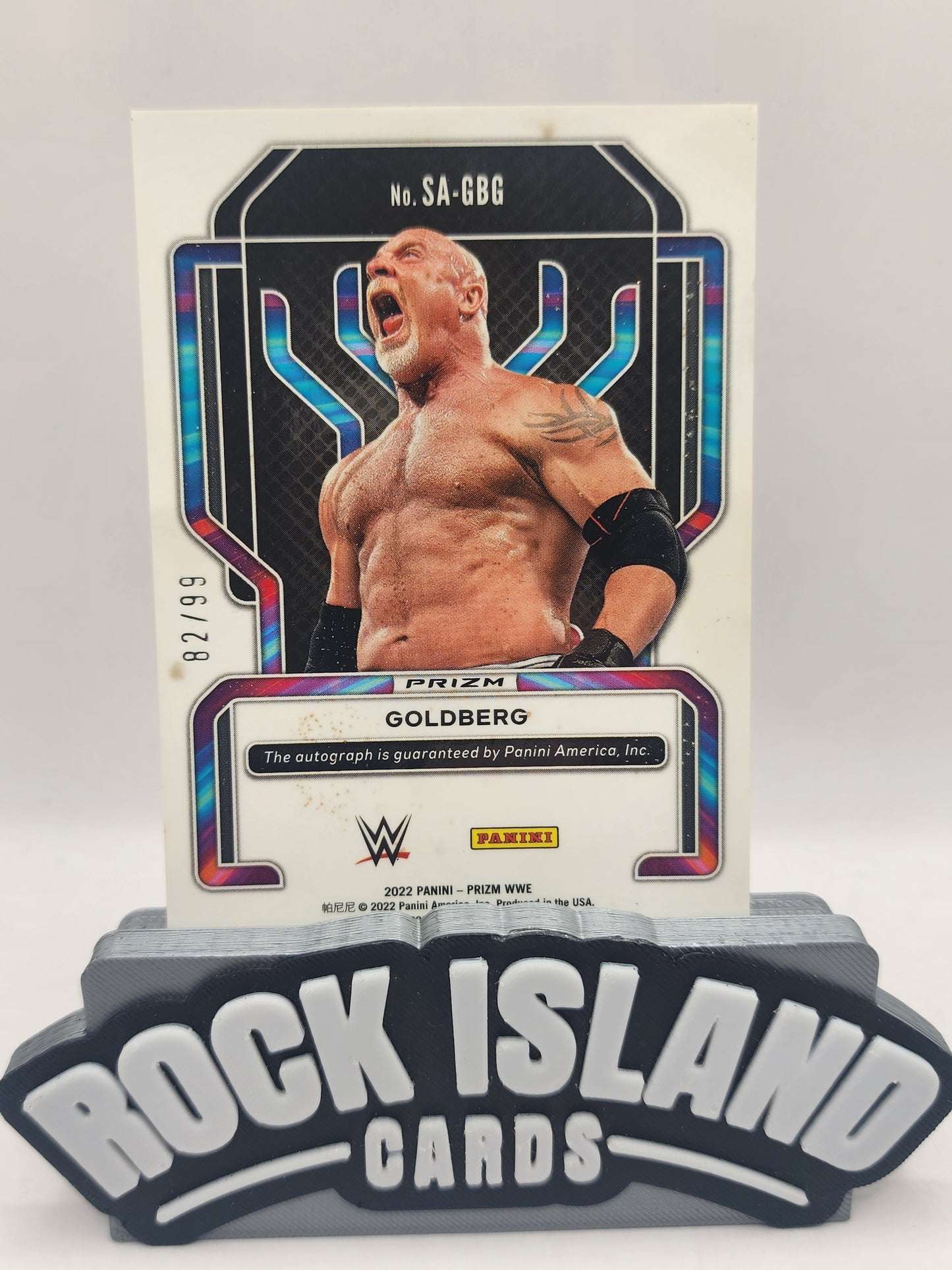 Goldberg 2022 Panini Prizm WWE #SA-GBG Red 82/99 *READ NOTES *