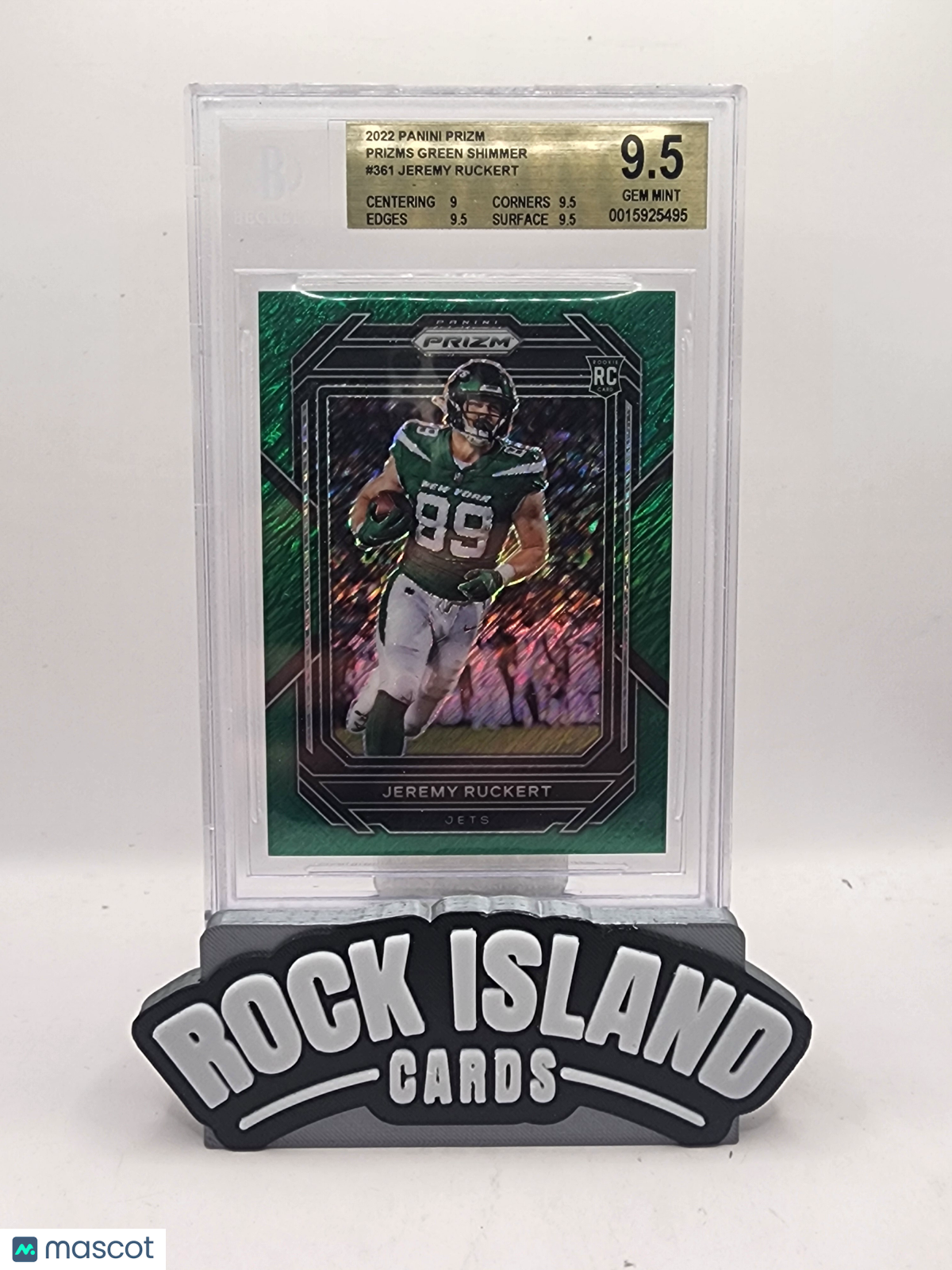 Jeremy Ruckert 2022 Panini Prizm #361 Green Shimmer /5 Rookie BGS 9.5