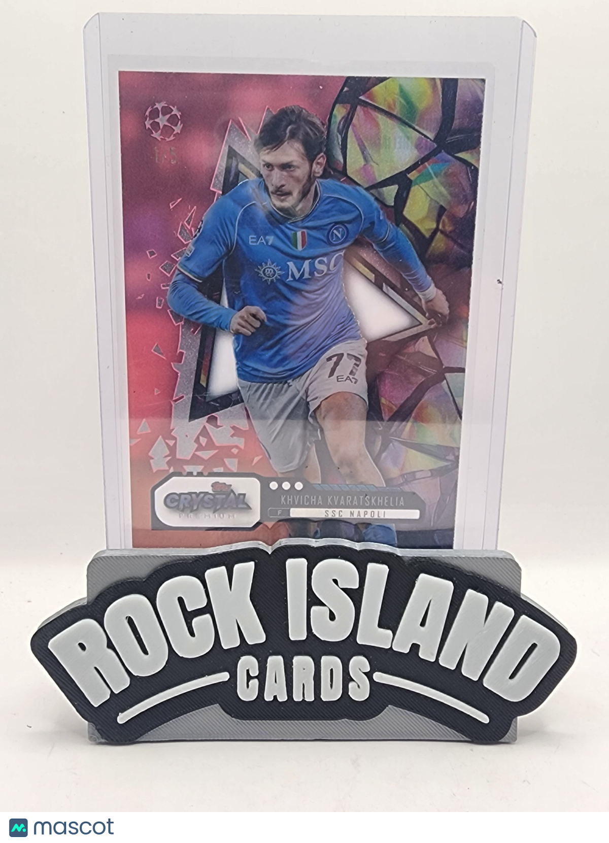 Khvicha Kvaratskhelia 2023 Topps UEFA Club Competitions Crystal #65 Red /5