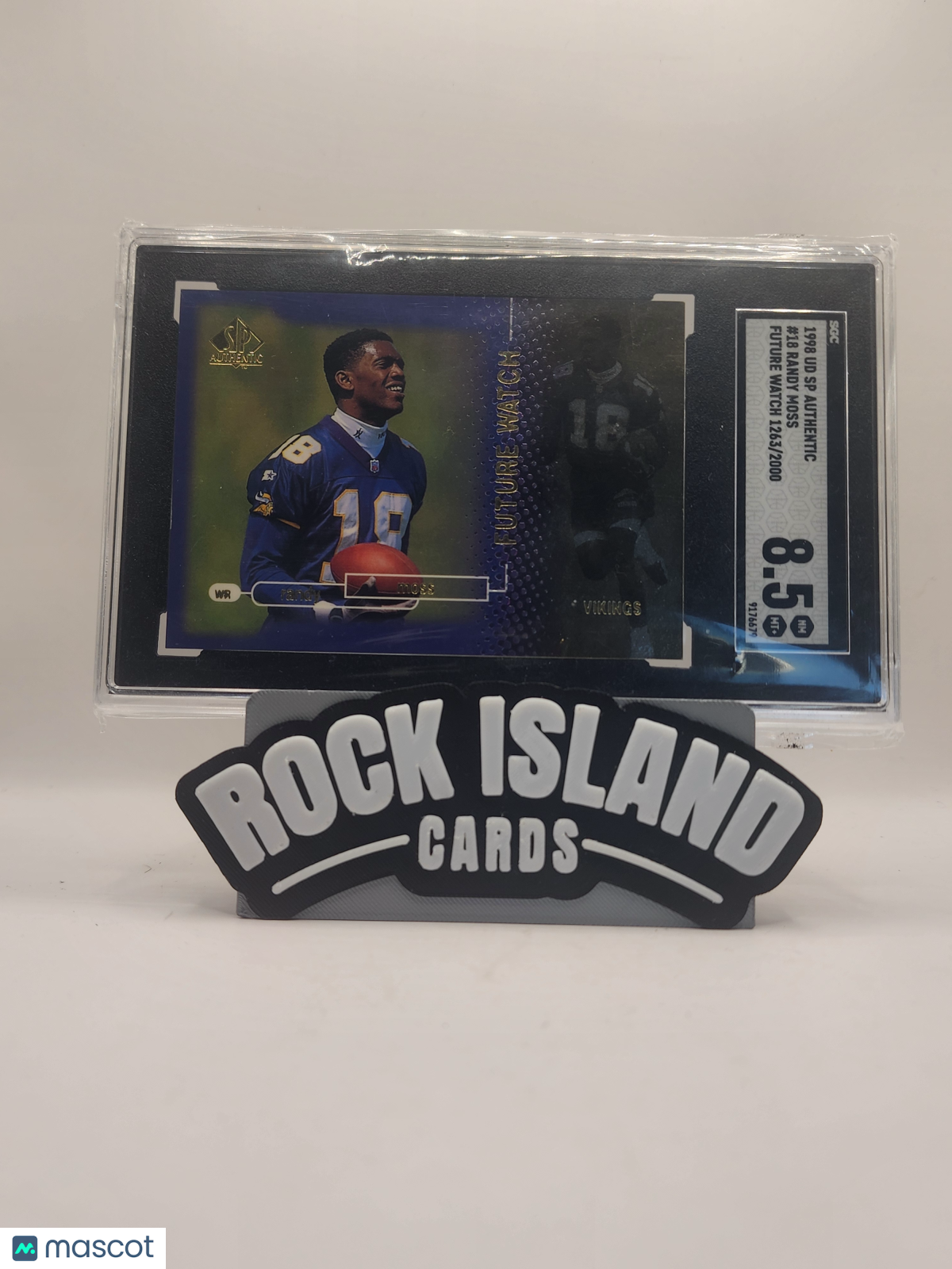 Randy Moss 1998 Upper Deck SP Authentic #18 Future Watch Rookie /2000 SGC 8.5