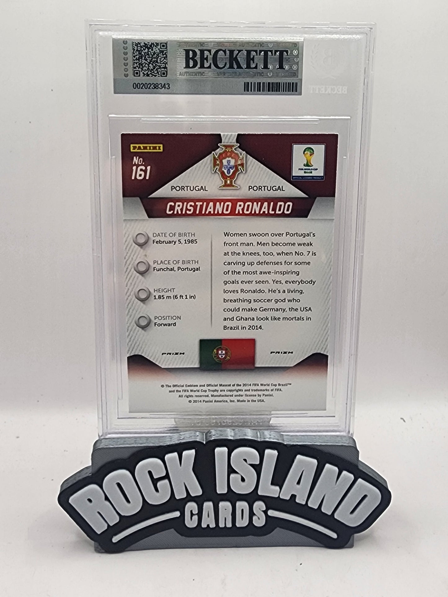 Cristiano Ronaldo 2014 Panini Prizm World Cup #161 Yellow and Red Pulsar BGS 9