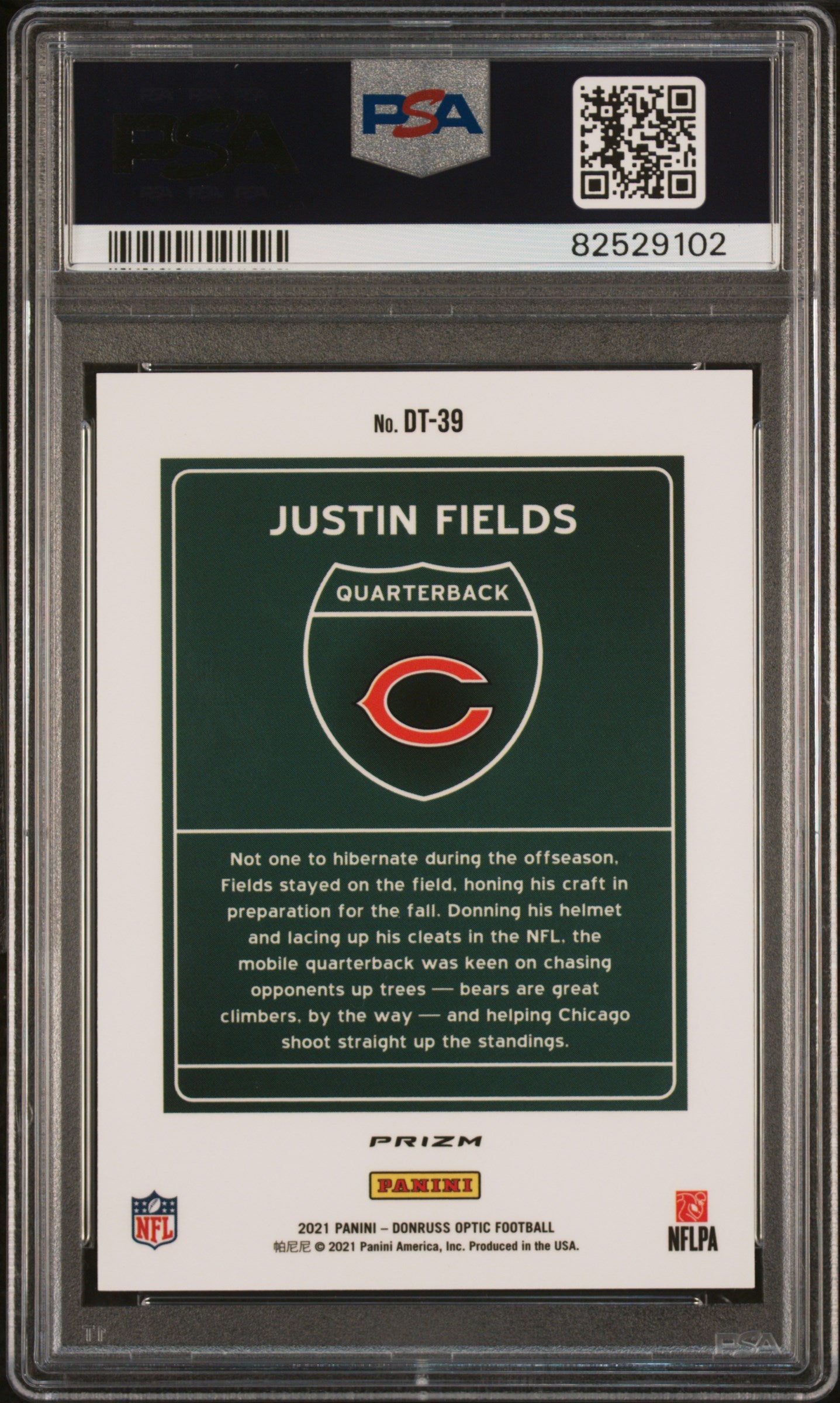 Justin Fields 2021 Panini Donruss Optic Downtown #DT39 Rookie PSA 10