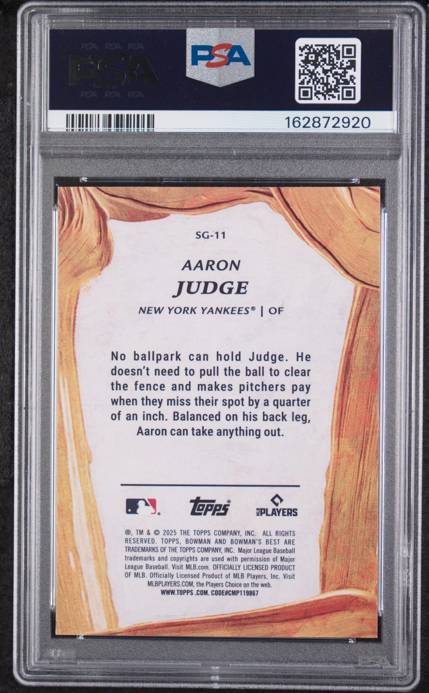 Aaron Judge 2025 Bowman's Best Strokes Of Gold #SG-11 PSA 10