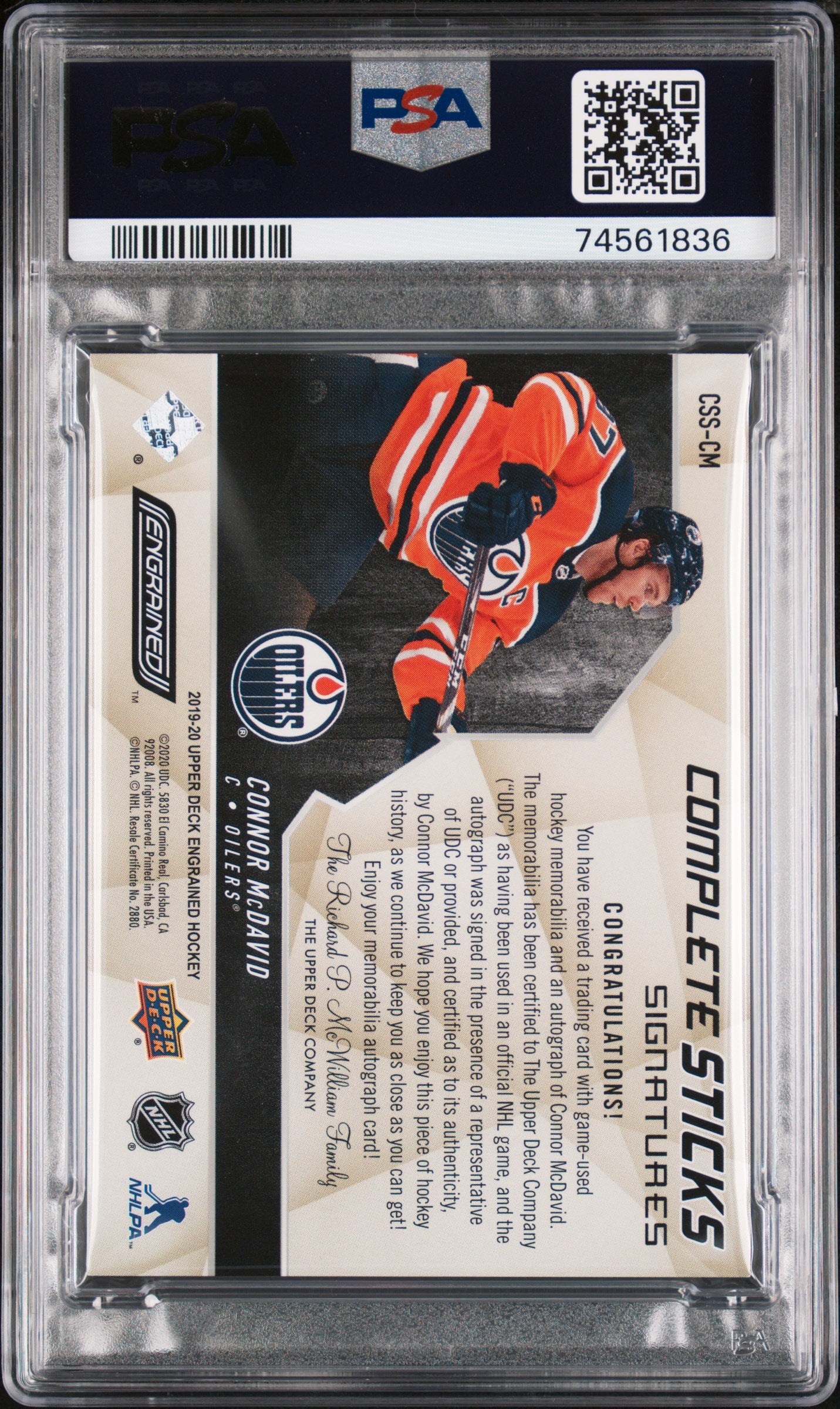 Connor McDavid 2019 Upper Deck Engrained Complete Sticks Signatures /25