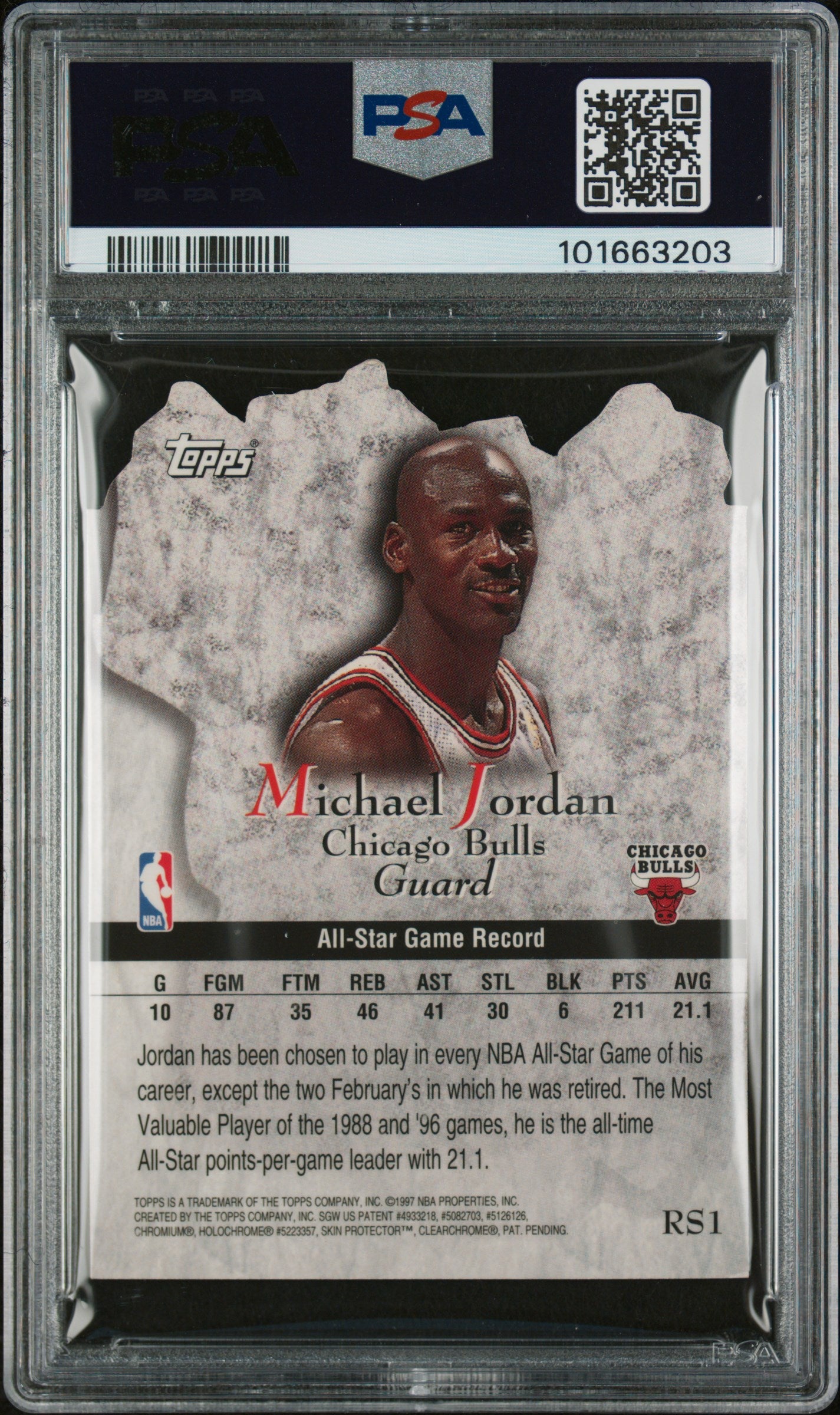Michael Jordan 1997 Topps #RS1 Rock Stars PSA 7
