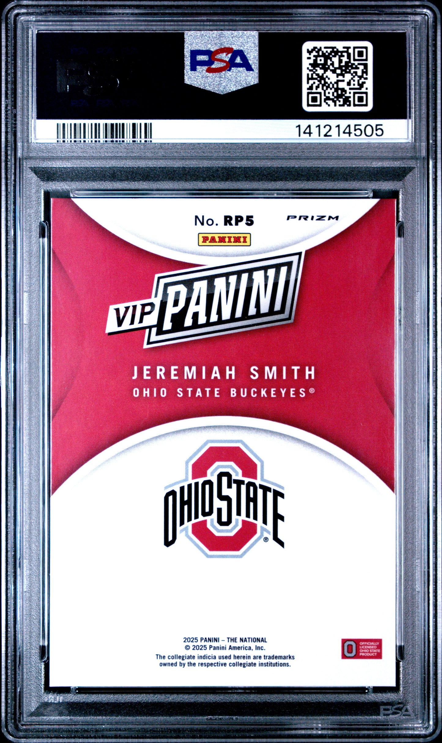 Jeremiah Smith 2025 Panini National Sports Collectors Vip Gold #RP5 PSA 10