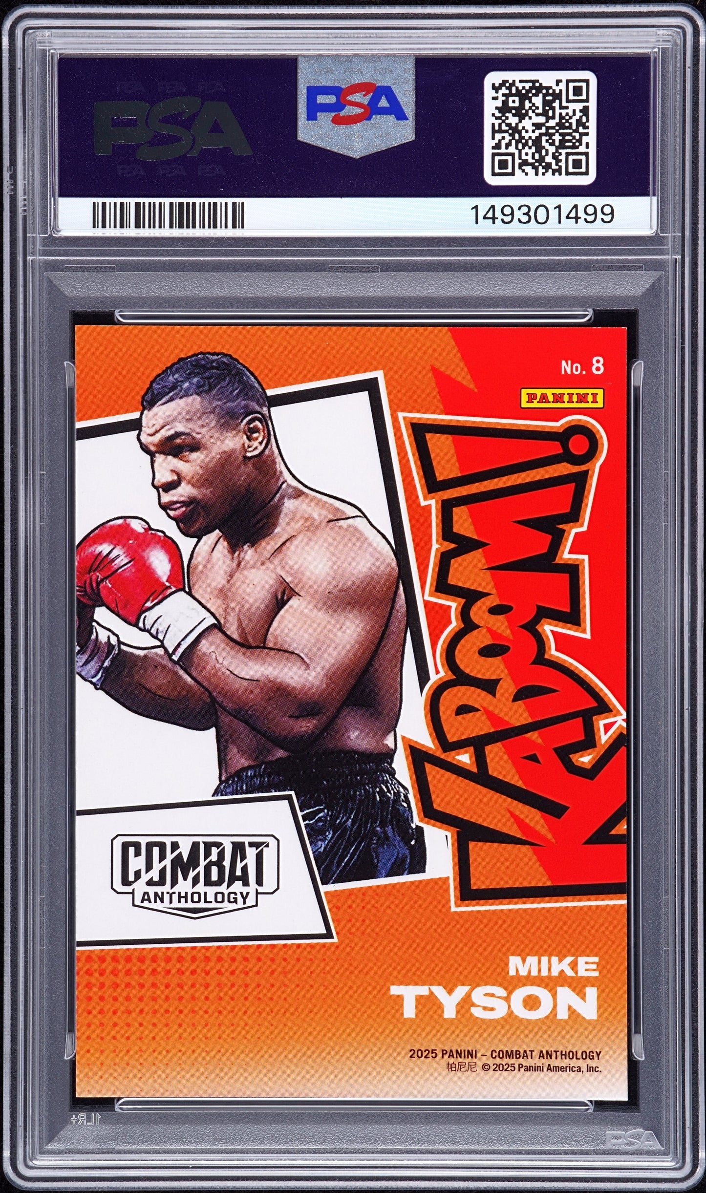Mike Tyson 2025 Panini Combat Anthology Kaboom! #8 PSA 9
