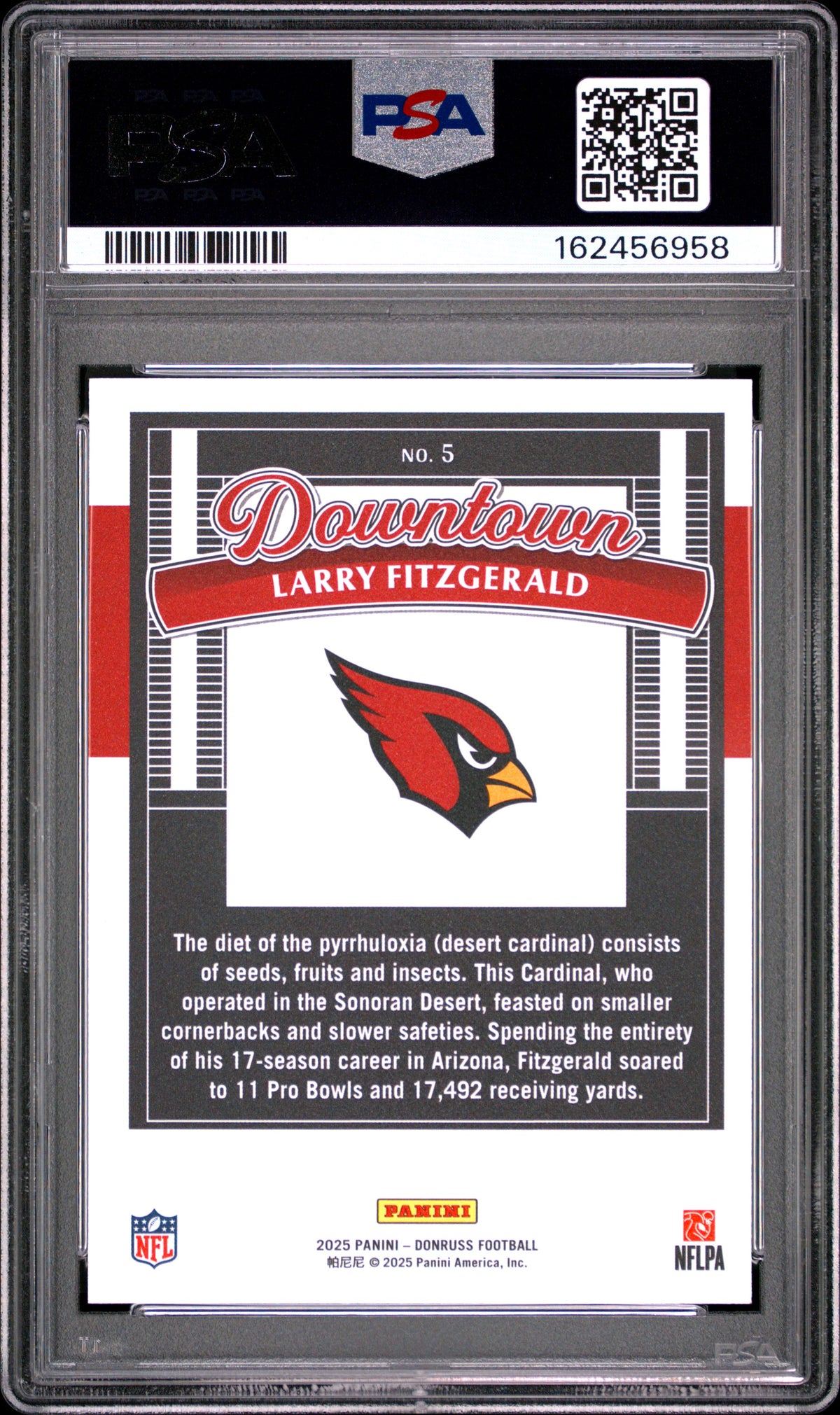 Larry Fitzgerald 2025 Panini Donruss Downtown Horizontal #5 PSA 10