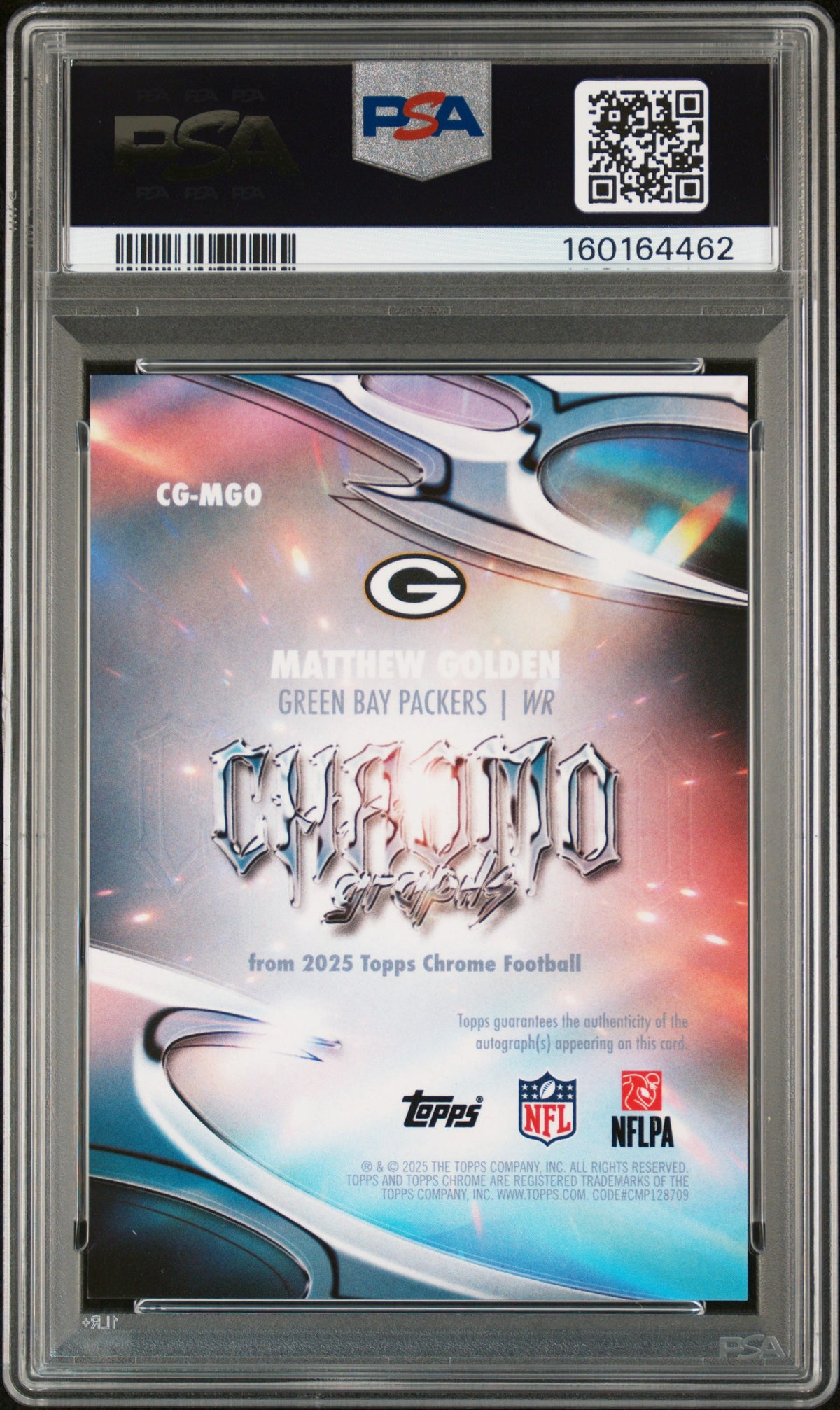 Matthew Golden 2025 Topps Chrome Chromographs #MGO Black Geo 09/10 PSA 9
