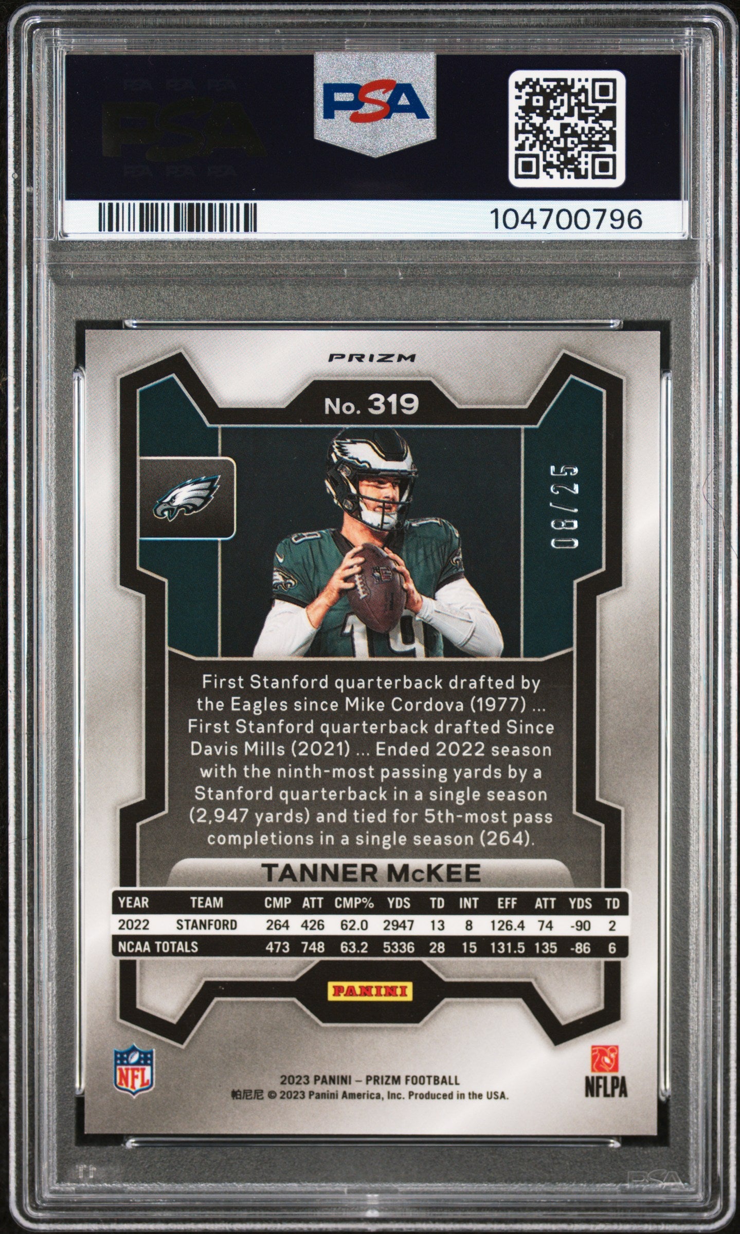 Tanner Mckee 2023 Panini Prizm #319 Variation Mojo 8/25 Rookie PSA 9