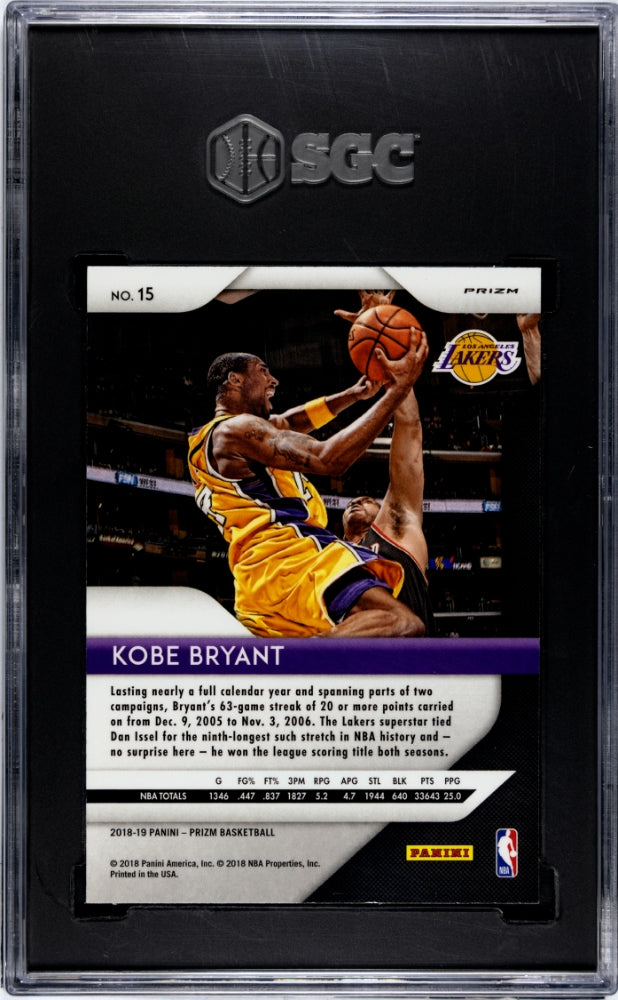 Kobe Bryant 2018 Panini Prizm #15 Red White Blue SGC 9