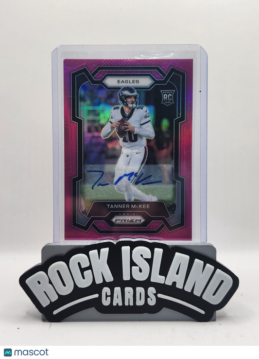 Tanner McKee 2023 Panini Prizm #383 Pink Auto Rookie
