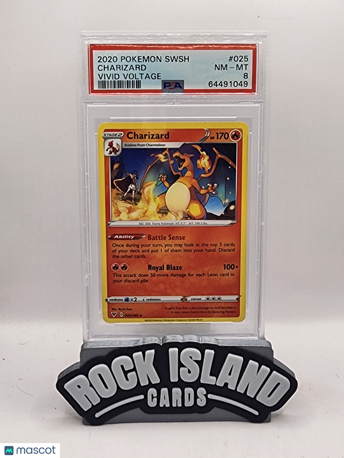 2020 Pokemon Sword & Shield Vivid Voltage Charizard Vivid Voltage PSA 8 #025