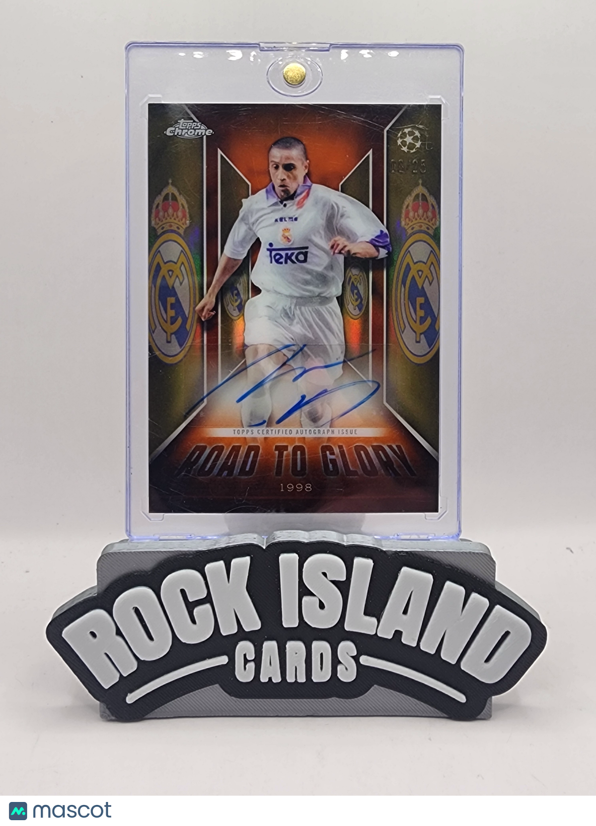 Roberto Carlos 2026 Topps Chrome UEFA Club Competitions Road to Glory Orange /25