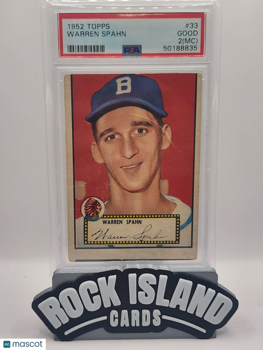 Warren Spahn 1952 Topps #33 MC PSA 2