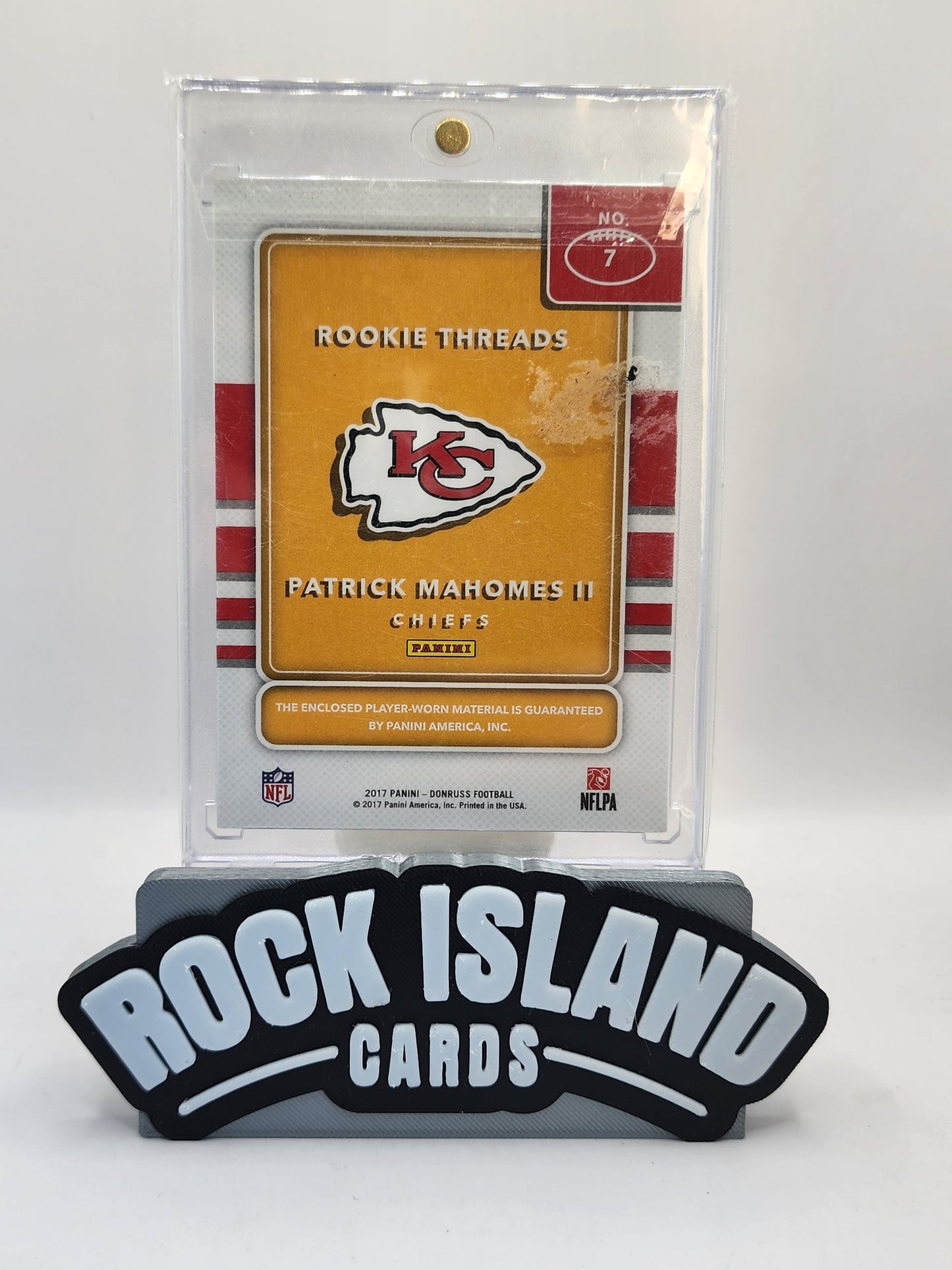 Patrick Mahomes II 2017 Panini Donruss ROOKIE Threads Green #7