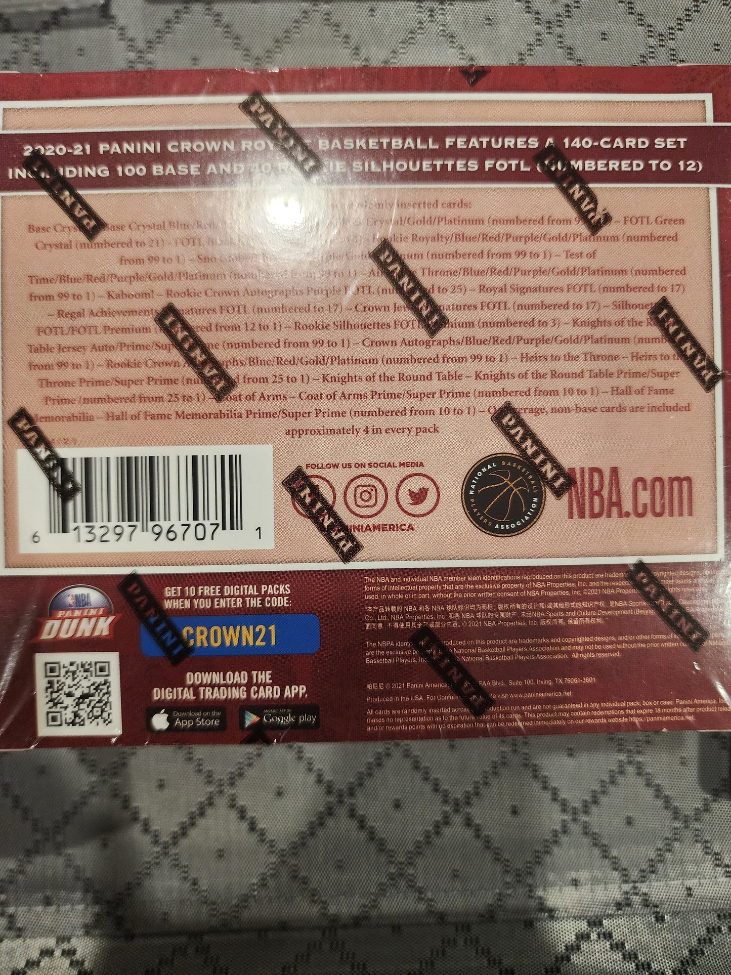 2020-21 Panini Basketball  Crown Royale FOTL HOBBY BOX SEALED