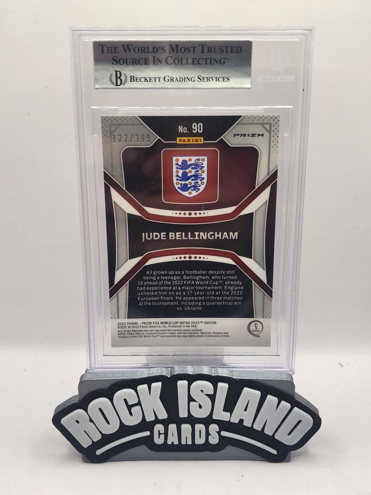 Jude Bellingham 2022 Panini Prizm #90 Red Road to Qatar /399 BGS 9