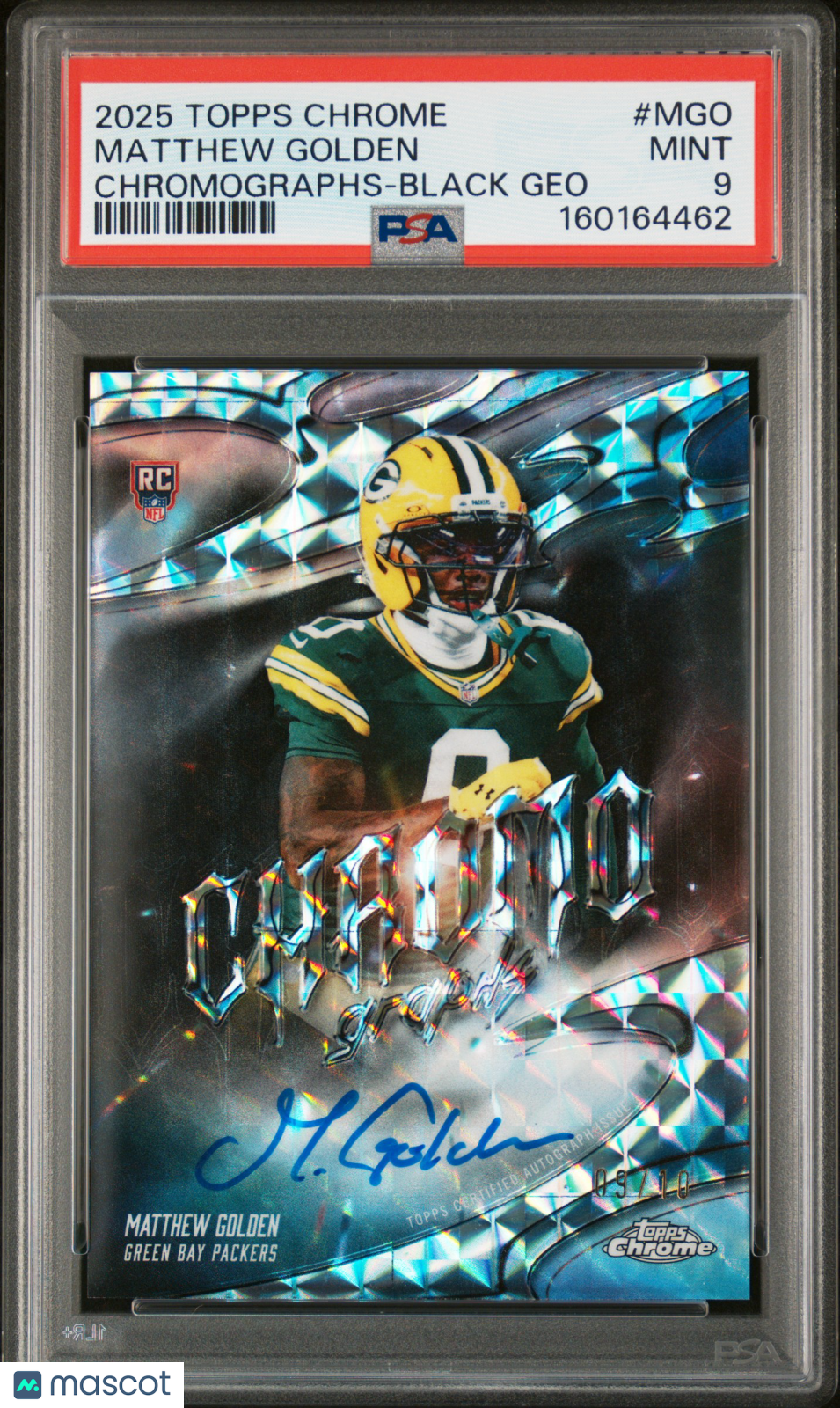 Matthew Golden 2025 Topps Chrome Chromographs #MGO Black Geo 09/10 PSA 9