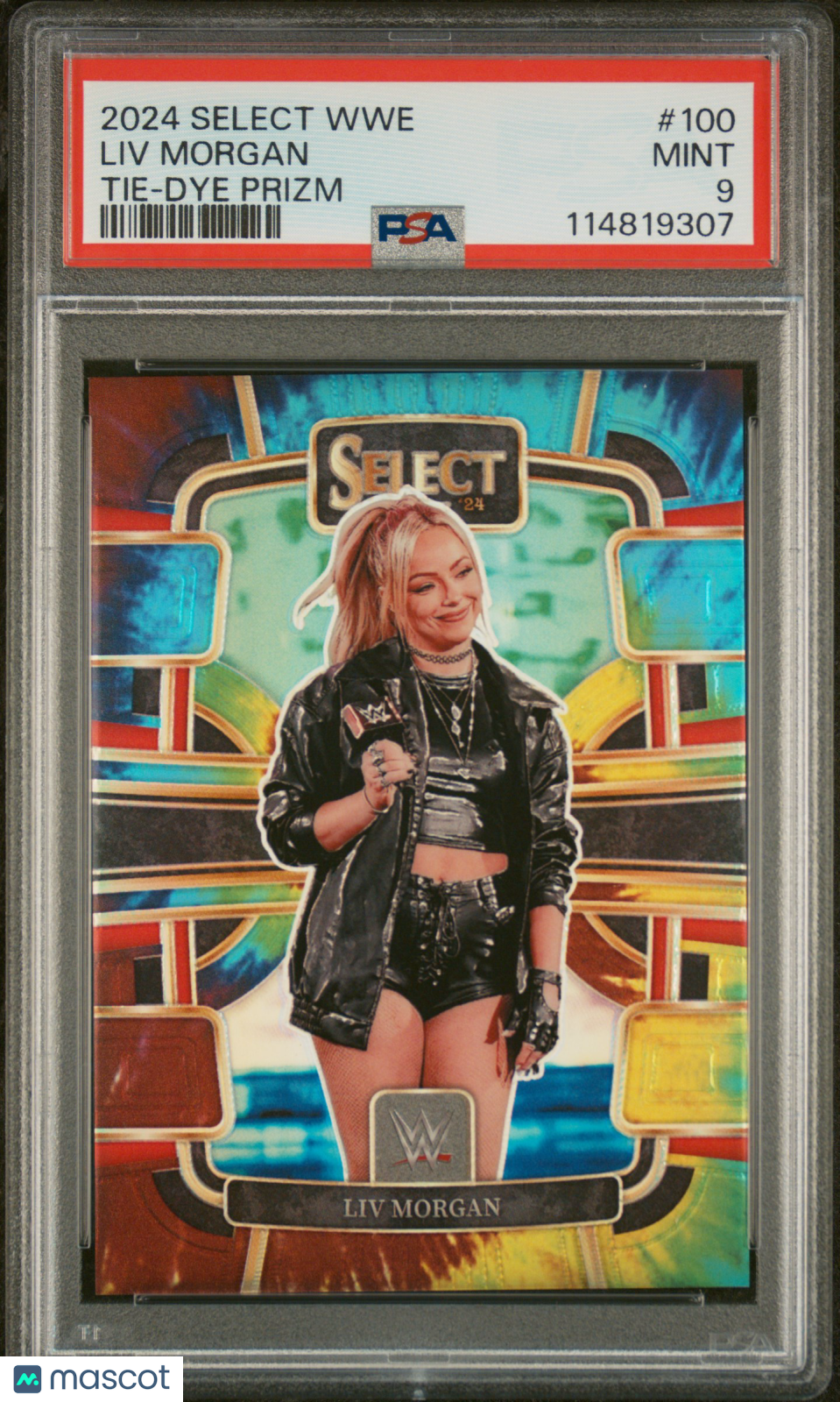 LIV Morgan 2024 Panini Select WWE #100 Tie Dye Prizm /25 PSA 9