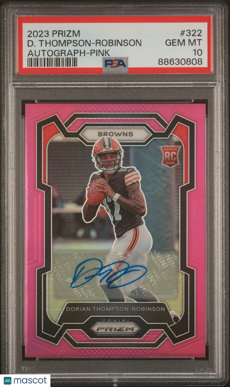 D. Thompson-Robinson 2023 Panini Prizm #322 Autograph Pink Rookie PSA 10