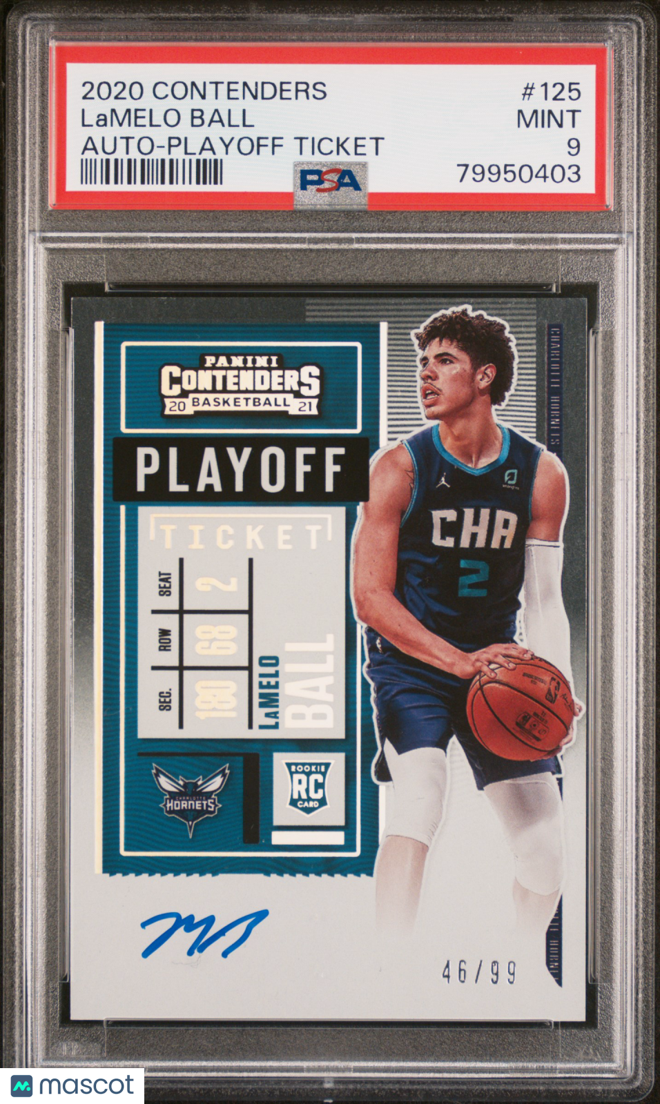 Lamelo Ball 2020 Panini Contenders #125 Auto Playoff Ticket 46/99 PSA 9