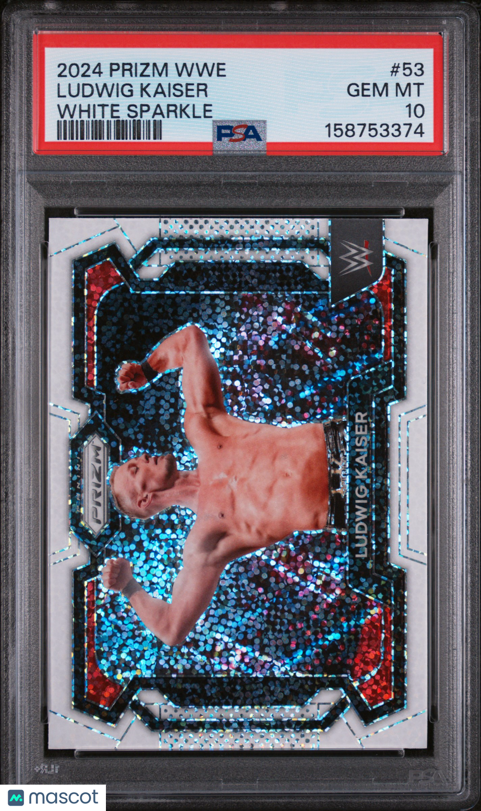 Ludwig Kaiser 2024 Panini Prizm WWE #53 White Sparkle PSA 10