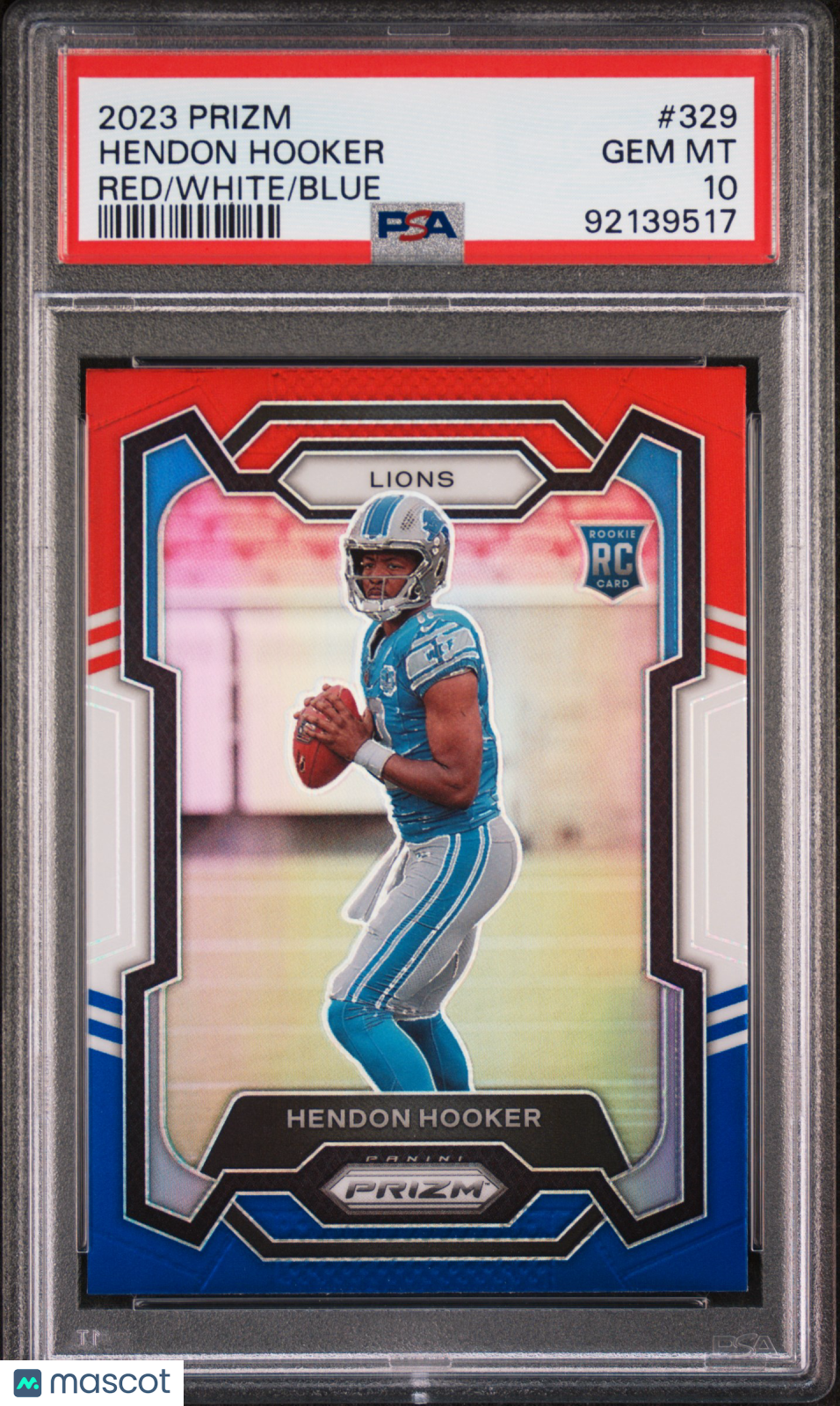 Hendon Hooker 2023 Panini Prizm #329 Red White Blue Prizm Rookie PSA 10