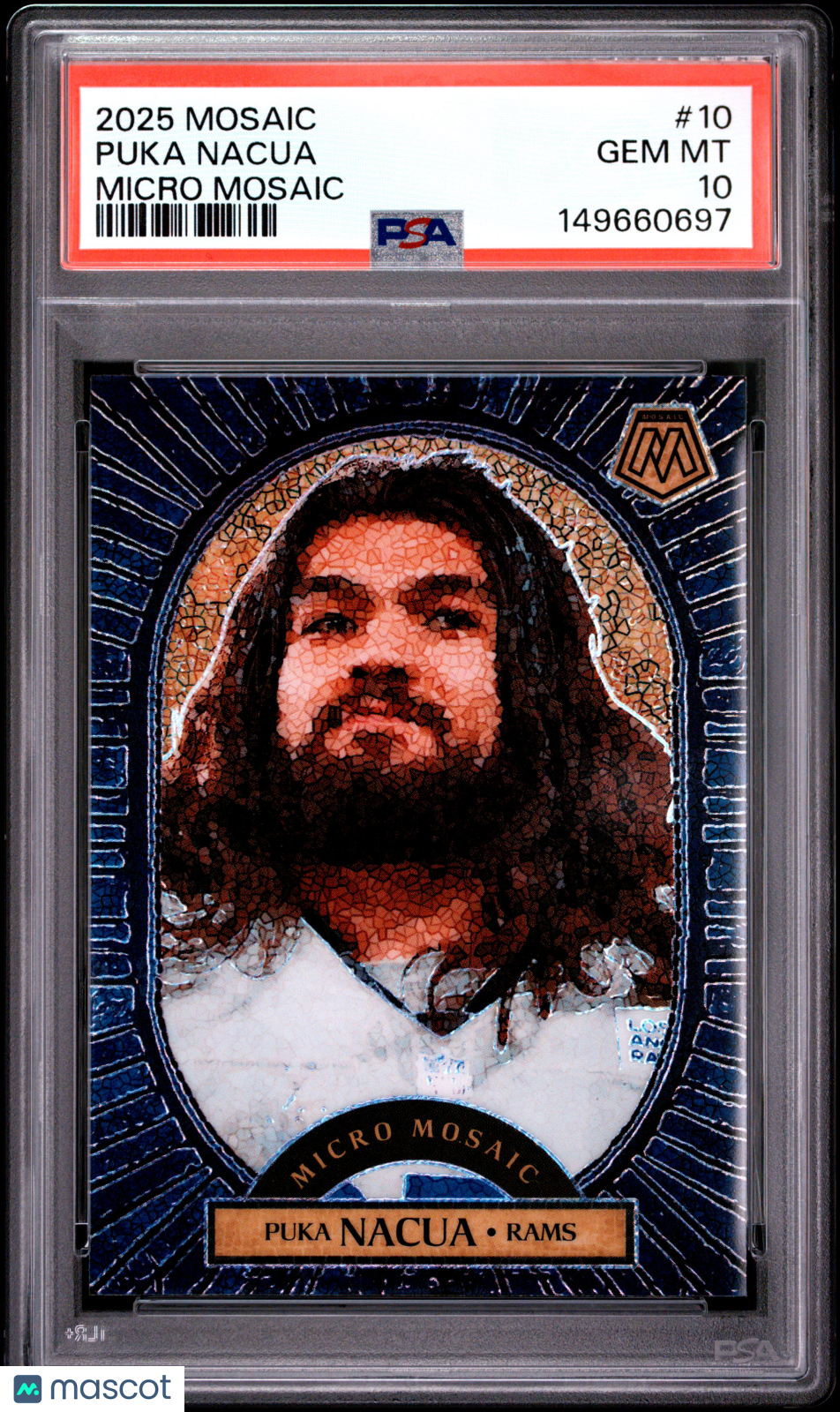 Puka Nacua 2025 Panini Mosaic #10 Micro Mosaic PSA 10