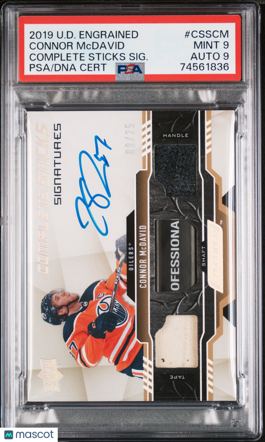 Connor McDavid 2019 Upper Deck Engrained Complete Sticks Signatures /25