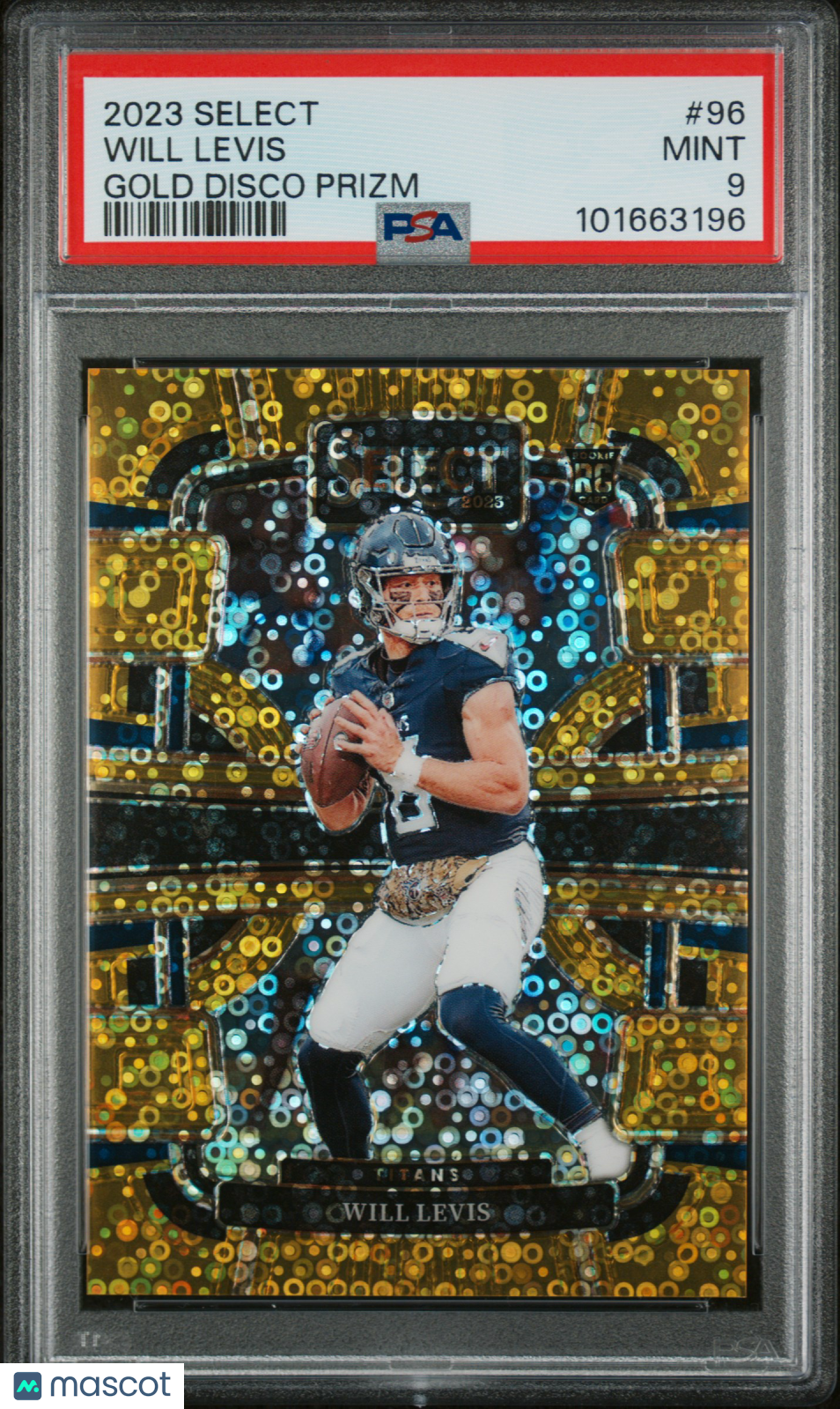 Will Levis 2023 Panini Select #96 Gold Disco Prizm Rookie /10 PSA 9