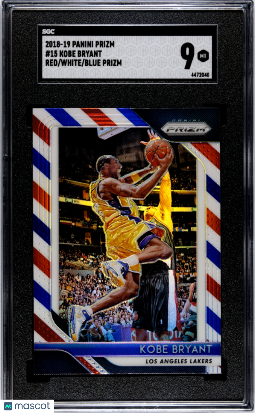 Kobe Bryant 2018 Panini Prizm #15 Red White Blue SGC 9