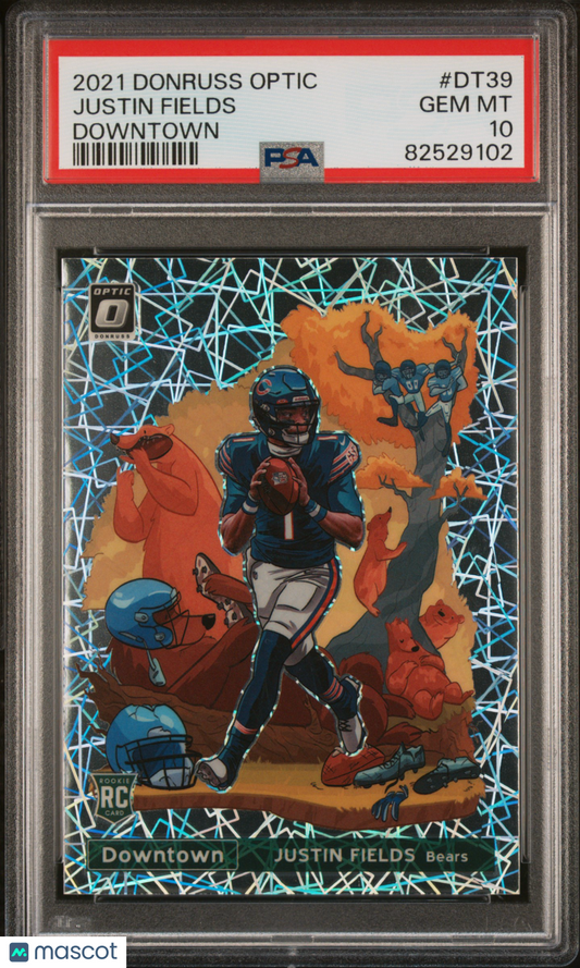 Justin Fields 2021 Panini Donruss Optic Downtown #DT39 Rookie PSA 10