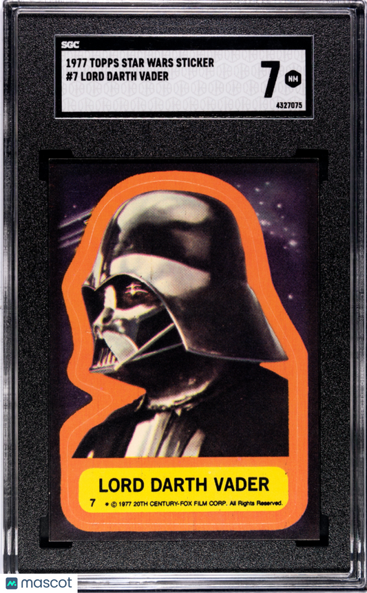 1977 Topps Star Wars Sticker Lord Darth Vader #7 SGC 7