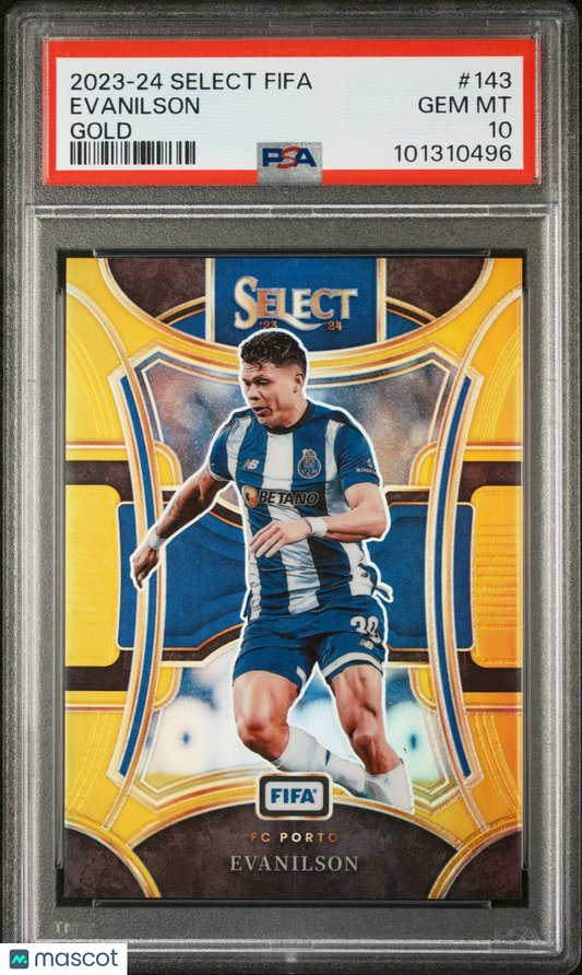 Evanilson 2023-24 Panini Select FIFA FC Porto Gold /10 PSA 10