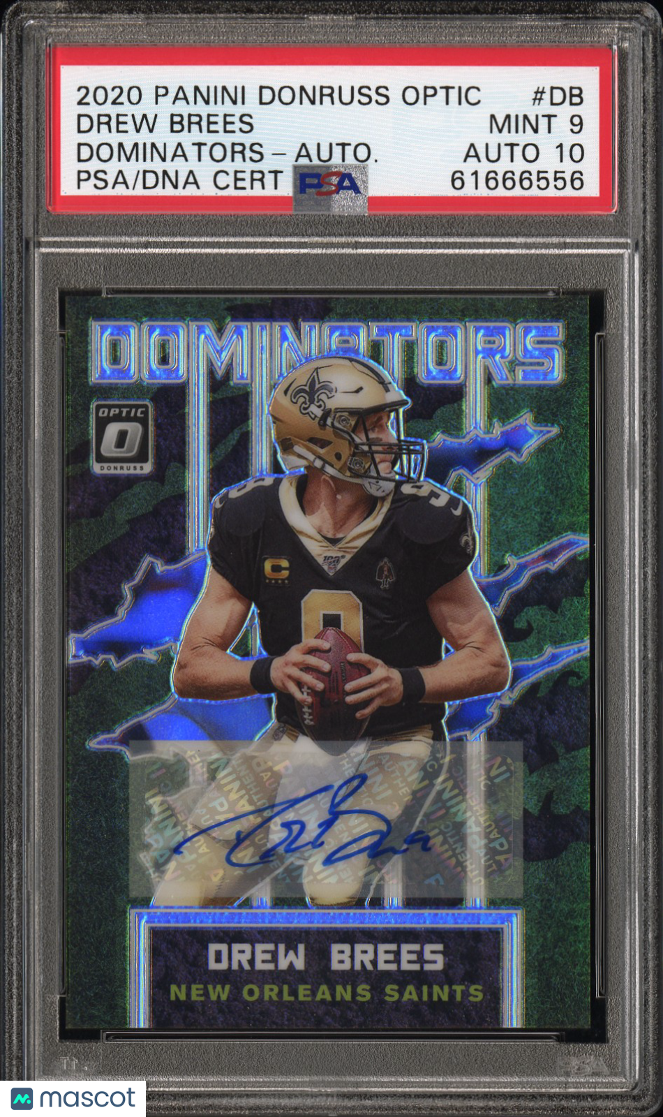 Drew Brees 2020 Panini Donruss Optic Dominators #DB Autograph 10/10 PSA 9 Auto10
