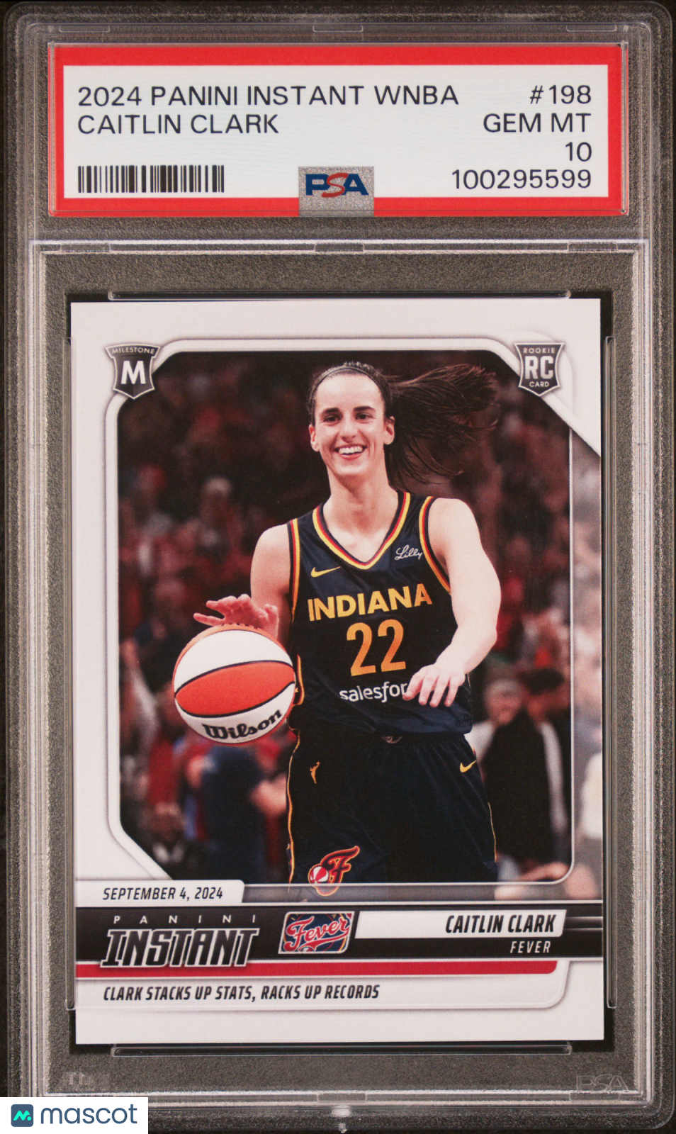 Caitlin Clark 2024 Panini Instant WNBA #198 Rookie PSA 10
