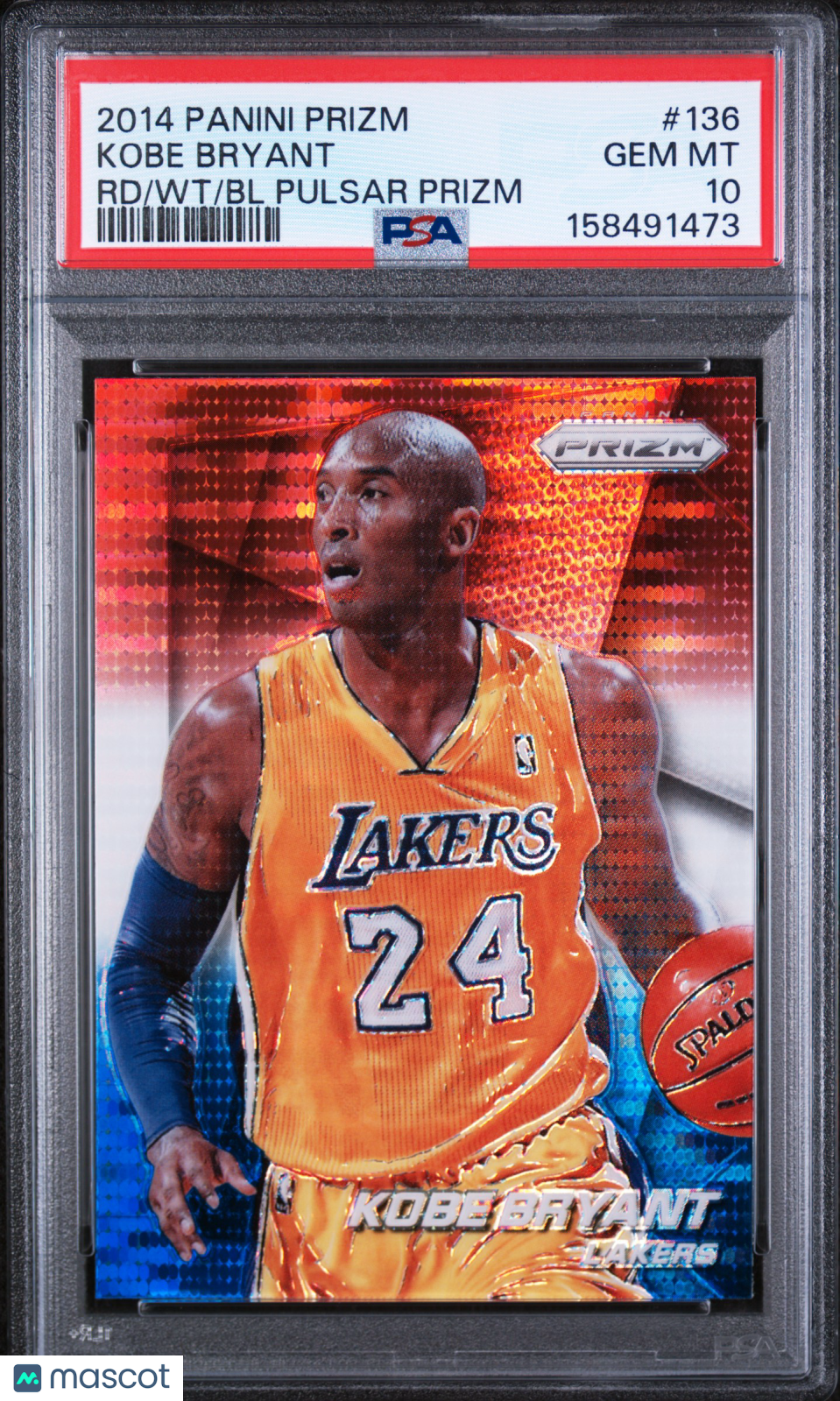 Kobe Bryant 2014 Panini Prizm #136 Red White Blue Pulsar PSA 10